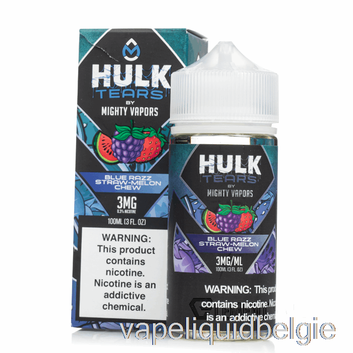 Vape Vloeistof Blauwe Razz Stro Meloen Kauwen - Hulk Tranen - 100 Ml 3 Mg